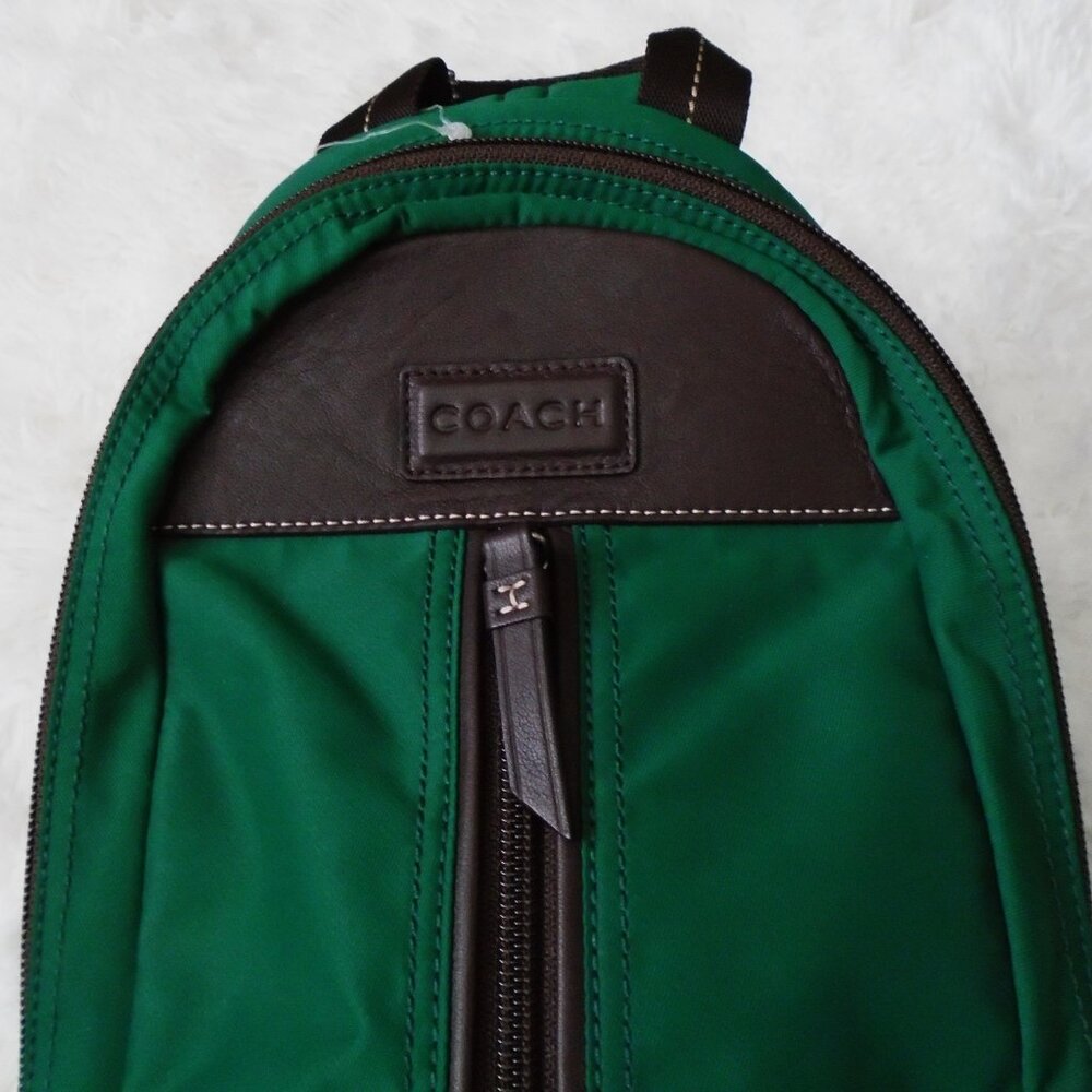 Coach Men Varick Sling Backpack Green F70692 - Picture 8 of 15
